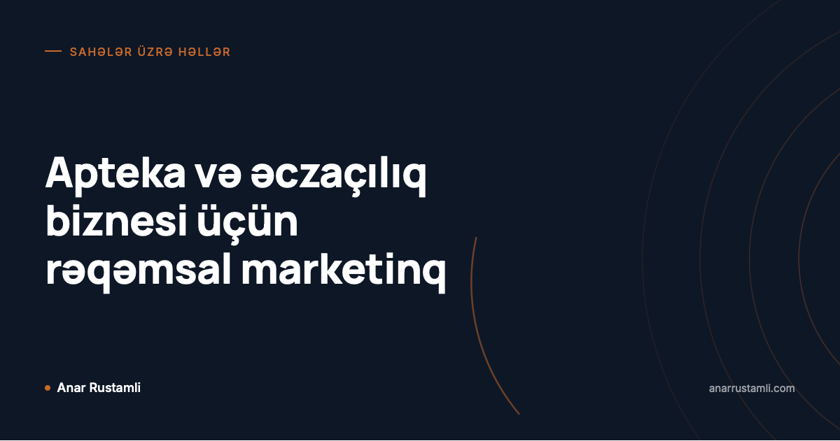 Apteka və əczaçılıq biznesi üçün rəqəmsal marketinq posteri