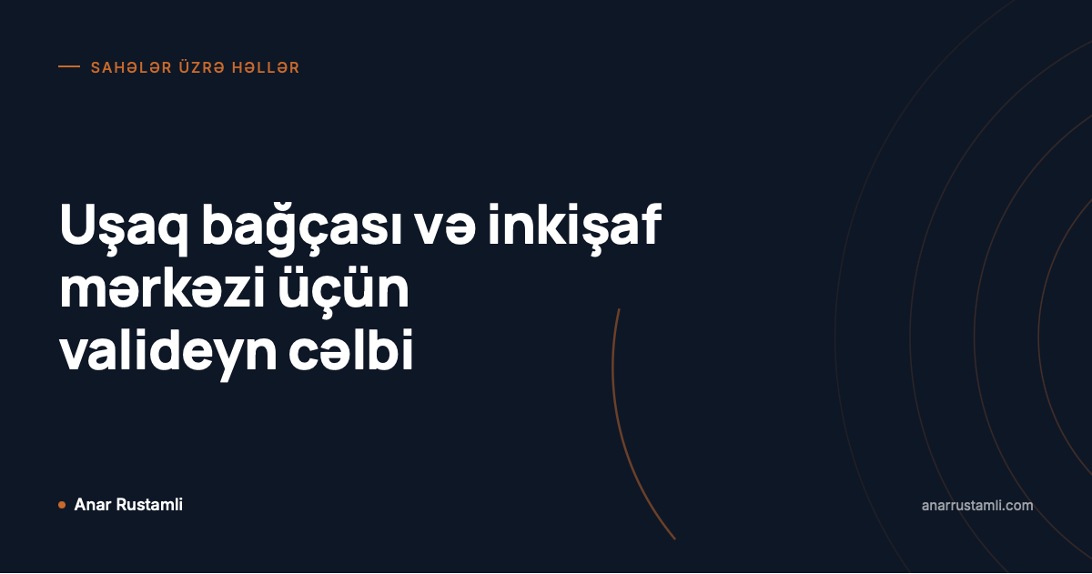 Uşaq bağçası və inkişaf mərkəzi üçün valideyn cəlbi posteri