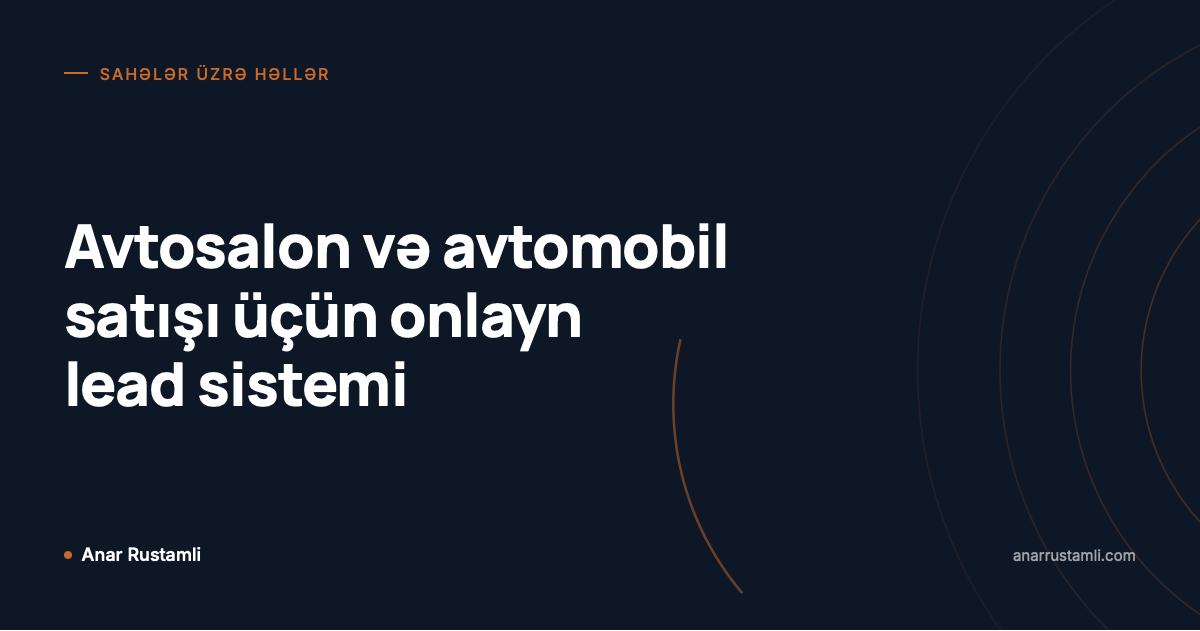 Avtosalon və avtomobil satışı üçün onlayn lead sistemi posteri