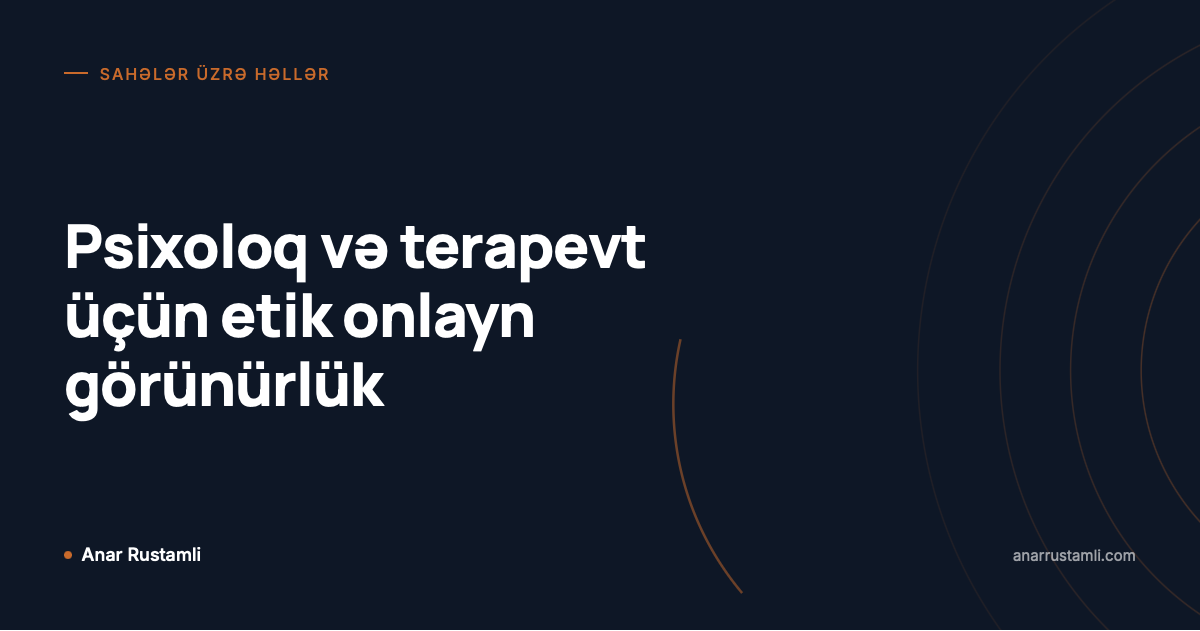 Psixoloq və terapevt üçün etik onlayn görünürlük posteri
