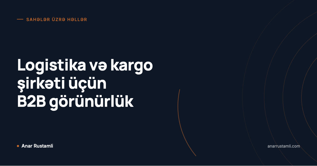 Logistika və kargo şirkəti üçün B2B görünürlük posteri