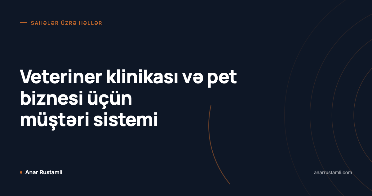 Veteriner klinikası və pet biznesi üçün müştəri sistemi posteri