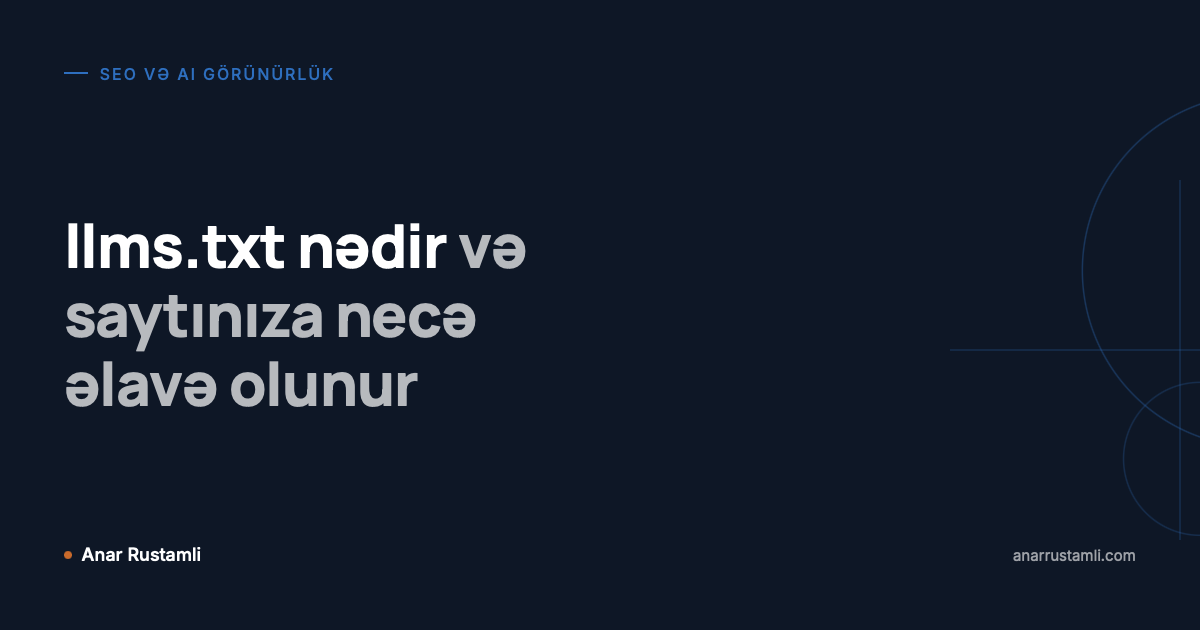 llms.txt nədir və saytınıza necə əlavə olunur posteri