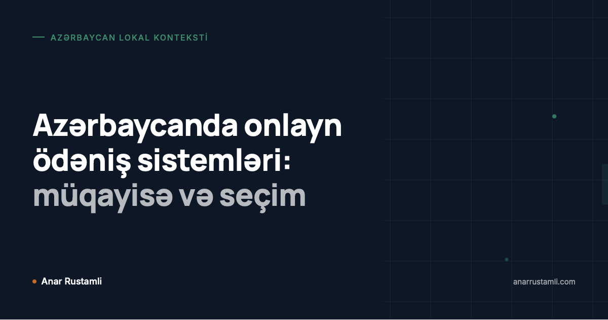 Azərbaycanda onlayn ödəniş sistemləri: müqayisə və seçim posteri
