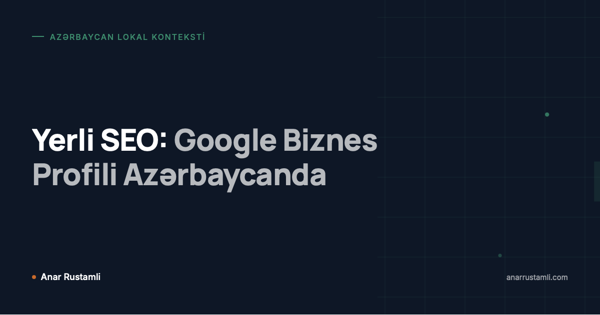 Yerli SEO: Google Biznes Profili Azərbaycanda posteri
