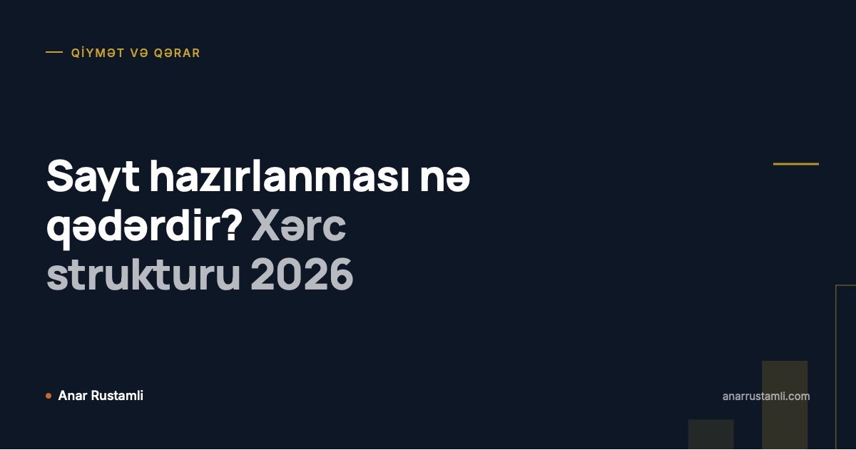 Sayt hazırlanması nə qədərdir? Xərc strukturu 2026 posteri