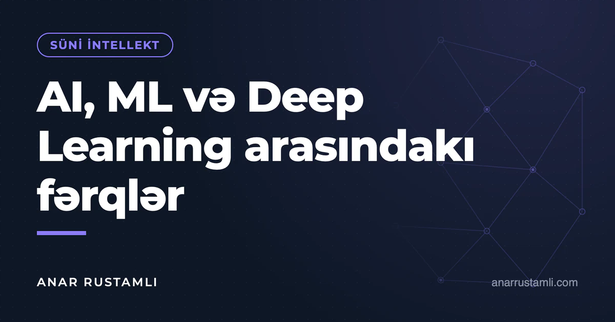 AI, ML və Deep Learning arasındakı fərqlər — Anar Rustamli