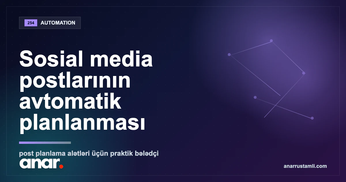 Sosial media postlarının avtomatik planlanması - Anar Rustamli