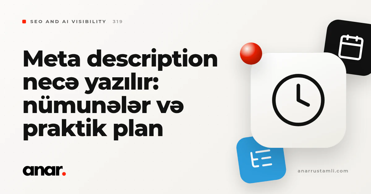 meta description necə yazılır: nümunələr və praktik plan - Anar Rustamli