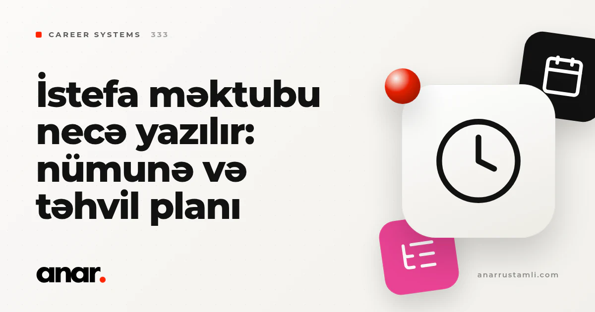 istefa məktubu necə yazılır: nümunə və təhvil planı - Anar Rustamli