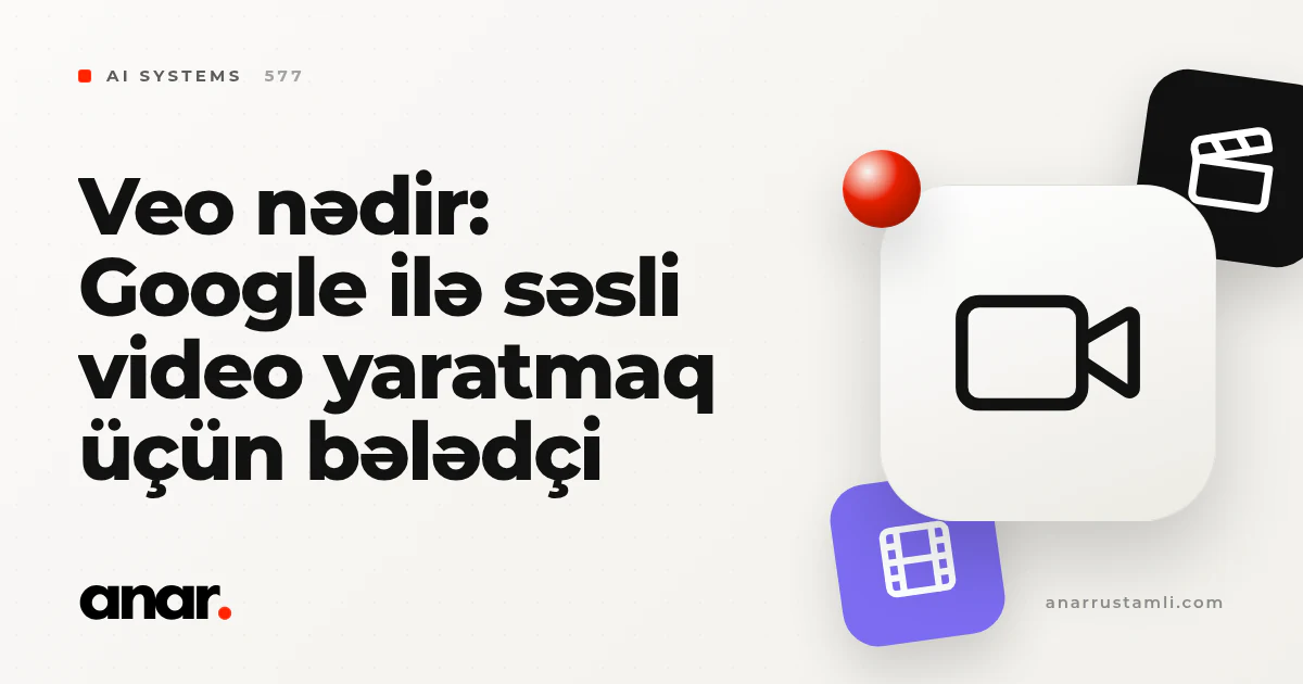 Veo nədir: Google ilə səsli video yaratmaq üçün bələdçi - Anar Rustamli