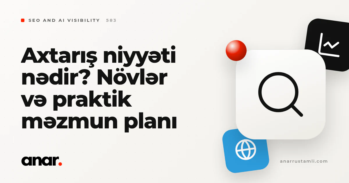 axtarış niyyəti nədir? Növlər və praktik məzmun planı - Anar Rustamli