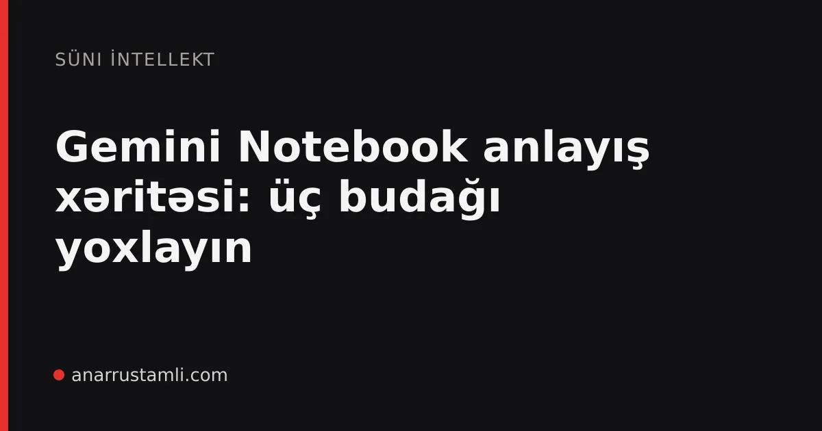 Gemini Notebook anlayış xəritəsi: üç budağı yoxlayın - Anar Rustamli