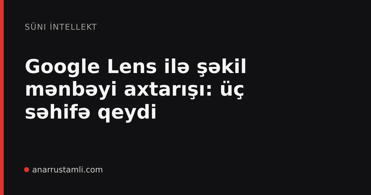 Google Lens ilə şəkil mənbəyi axtarışı: üç səhifə qeydi - Anar Rustamli