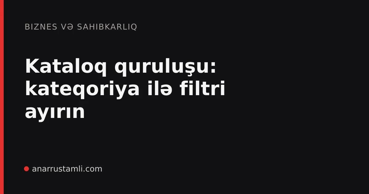 Kataloq quruluşu: kateqoriya ilə filtri ayırın - Anar Rustamli