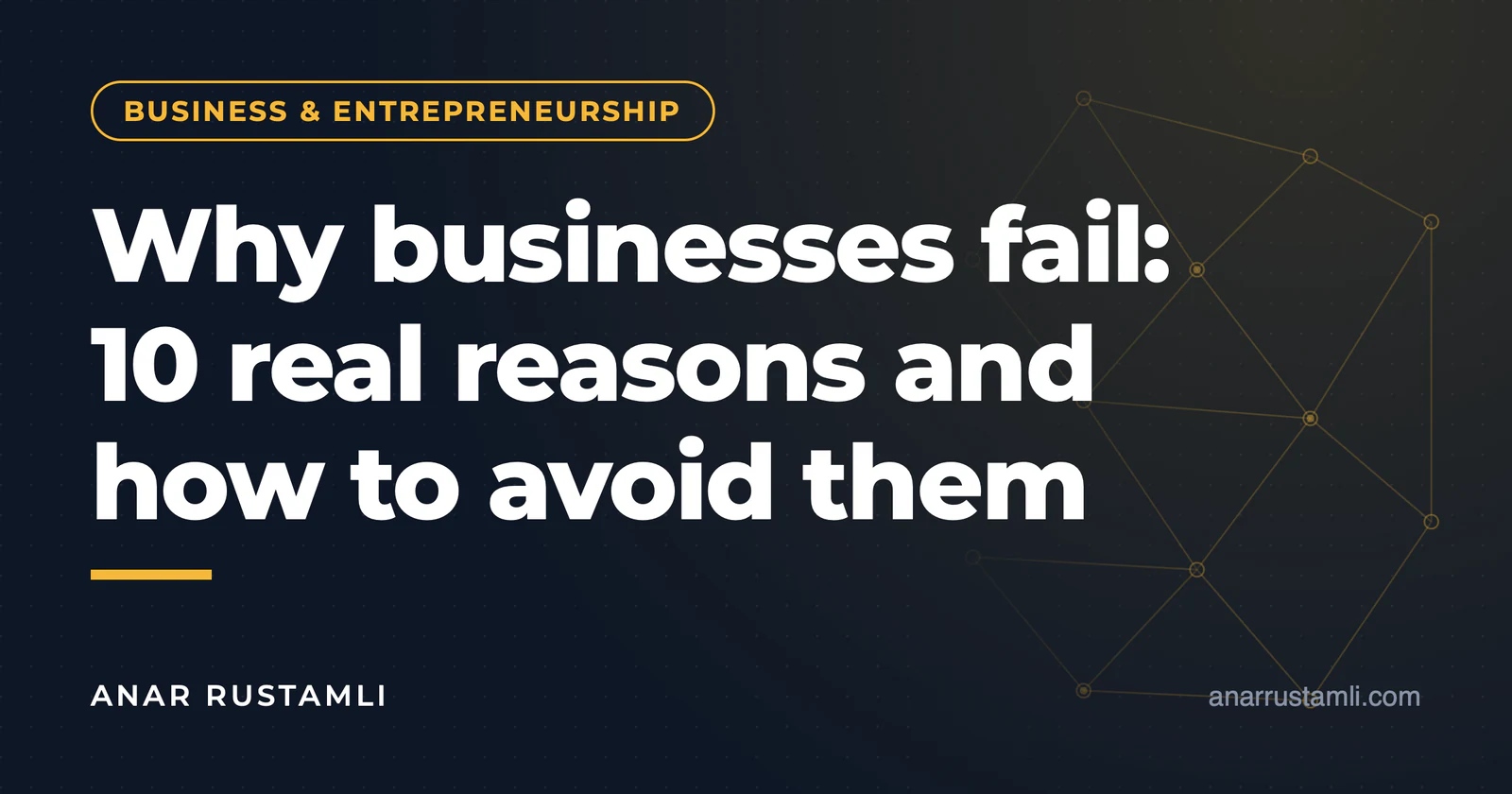Why do businesses fail? 10 real reasons and how to avoid it — Anar Rustamli