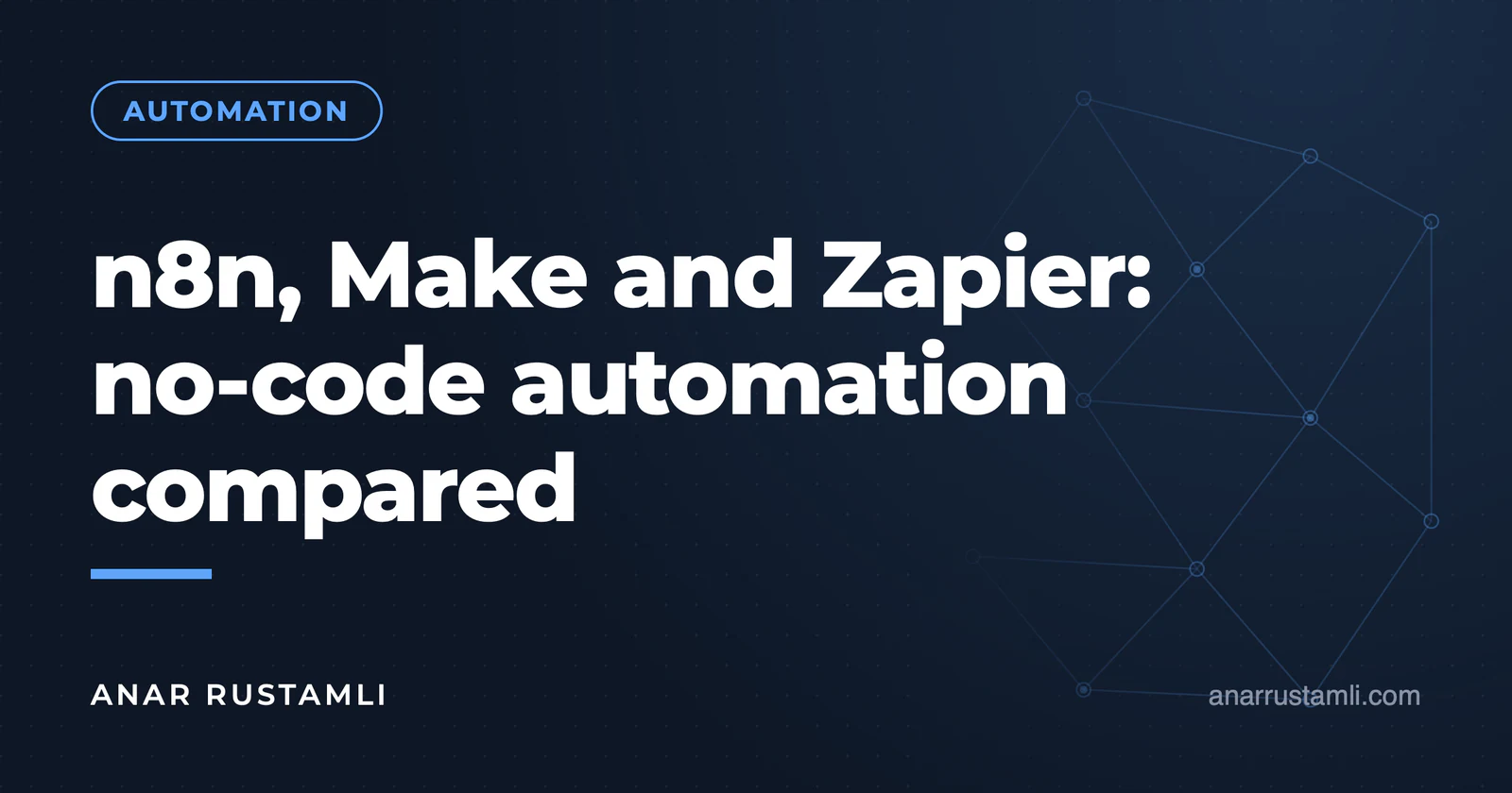 n8n, Make and Zapier: a no-code automation comparison — Anar Rustamli