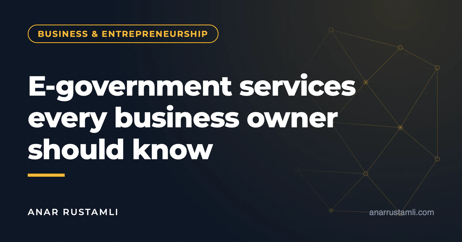 e-gov services for the entrepreneur: what can be done online — Anar Rustamli