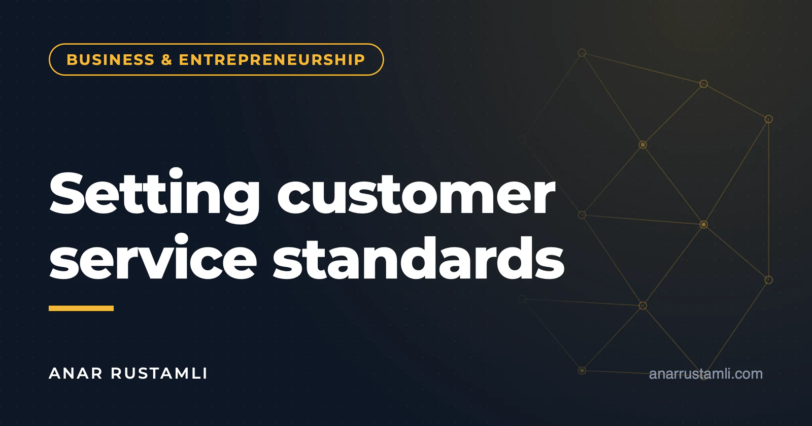 Establish customer service standards — Anar Rustamli