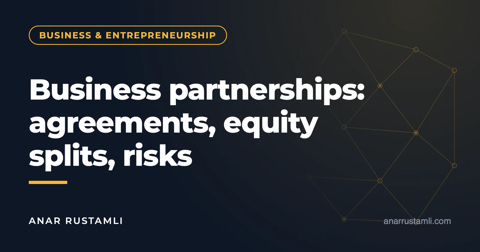 Business partnership: contract, division of shares, risks — Anar Rustamli
