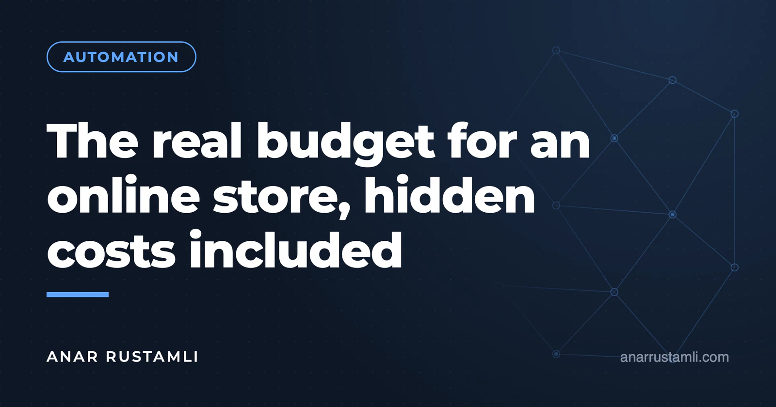 The real budget of an online store: with hidden costs — Anar Rustamli