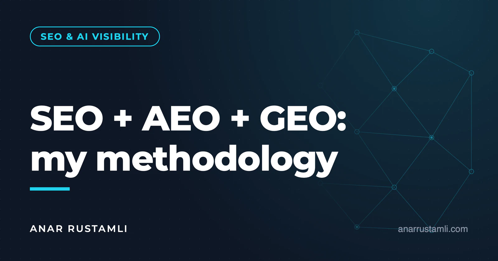 SEO+AEO+GEO: my methodology (Anar Rustamli approach) — Anar Rustamli